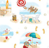 Santa on the Beach Cotton PJ Bottoms (Unisex)