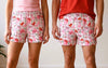 Pink Cat Christmas Boxer Shorts (Unisex)