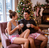Pink Cat Christmas Boxer Shorts (Unisex)