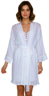 Crinkle Short Cotton Robe - Elegant & Comfy