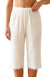 Crinkle Cotton Capri Bottom