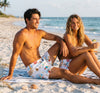 Santa on the Beach Cotton Boxer Shorts (Unisex)