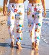 Santa on the Beach Cotton PJ Bottoms (Unisex)