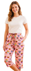 Sweet Cupcakes Capri PJ Bottom - Pink