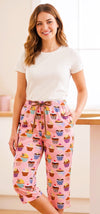 Sweet Cupcakes Capri PJ Bottom - Pink