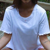 Unusual Babe Undercover women's angel sleep tee shirt in white with lace insert