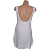 White cotton chemise and short robe set with lace trim and low back design by Unusual Babe Undercover