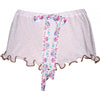 Cute comfy pajama shorts for women with playful ribbon tie and cute trim for stylish relaxation