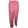Cute zebra print women's pajama pants in pink and white with comfortable waistband