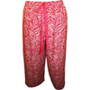 Unusual Babe Undercover fuchsia zebra print capri pants with a comfortable drawstring waist for lounging