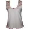 Unusual Babe Undercover luxury cotton tank top for women with fluted edges and delicate trim