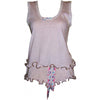 Unusual Babe Undercover soft cotton tank top and shorts pajamas with fluted edges and a Sweet Cupcakes faux drawstring.